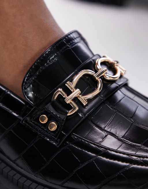Topshop Lacey chunky loafers in black, 3 of 4