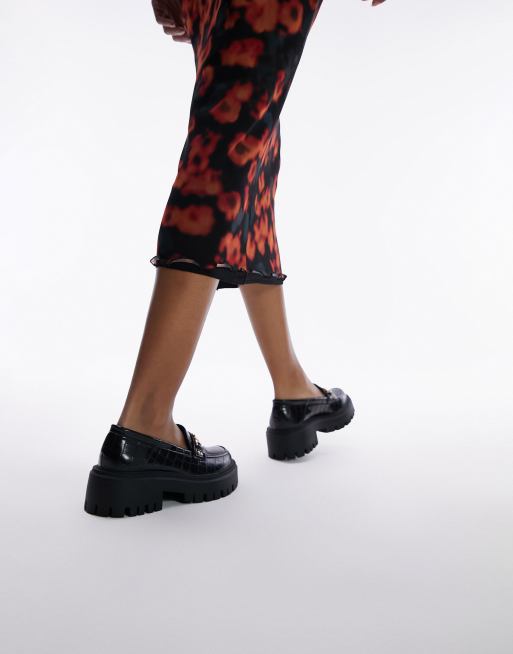 Topshop Lacey chunky loafers in black, 4 of 4