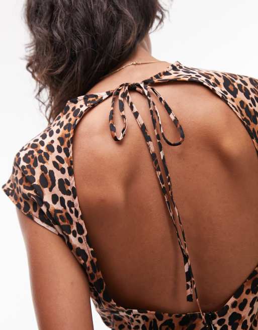 Leopard print backless top sale