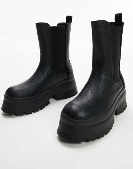 Topshop - Lake - Bottines chelsea à semelle chunky - Noir, 3 de 4