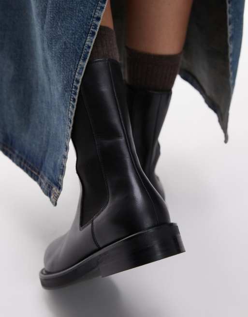 Topshop - Lana - Chelsea boots van echt leer in zwart, 4 van 4
