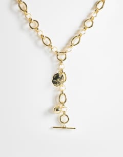 Lana oversized chain necklace with charms in gold tone