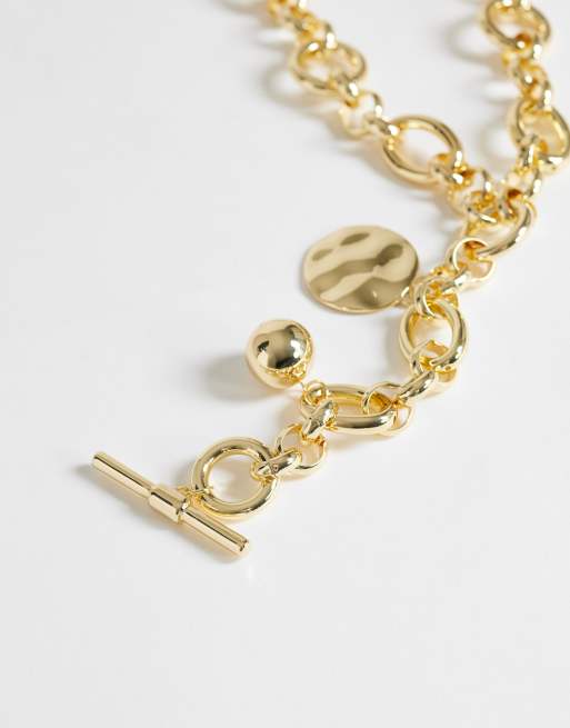 Topshop - Lana - Oversized schakelketting met bedeltjes in goudkleur, 4 van 4