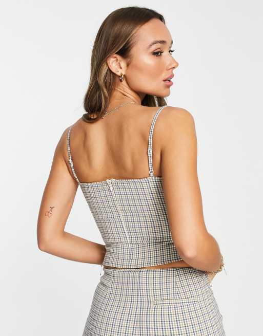 Topshop - Lang corsethemd met veelkleurige ruitjes, deel van co-ord set , 2 van 4