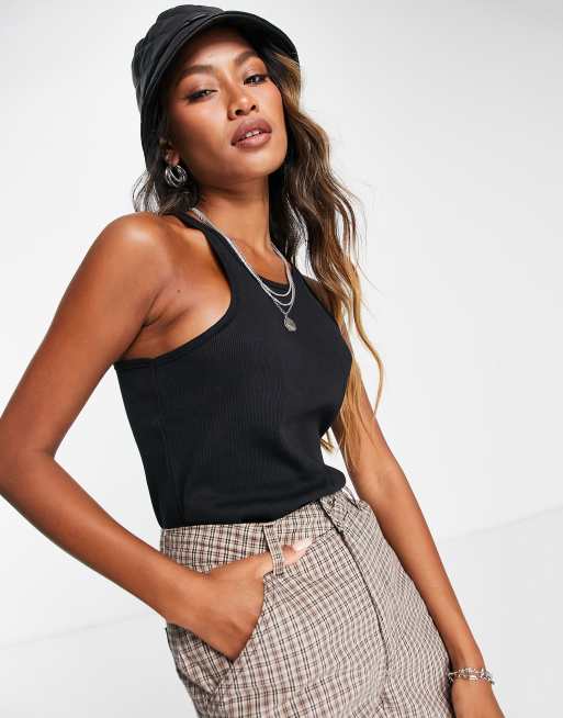 Topshop Lang hemd met racer back in zwart