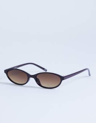 Topshop Lanzarote Oval Sunglasses In Purple