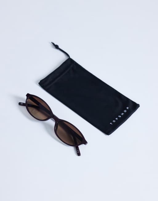 Topshop - Lanzarote - Ovale zonnebril in bordeauxrood, 3 van 3