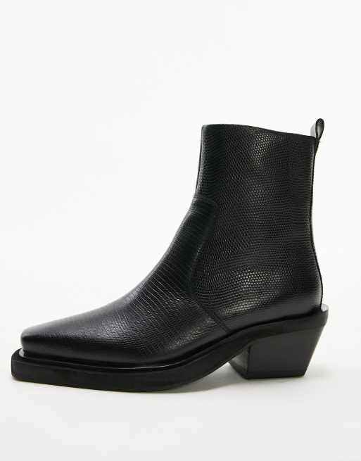 Women's black store lizard cowboy boots