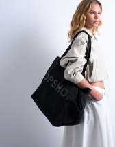 Topshop large canvas tote bag in black
