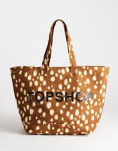 Topshop large canvas tote in deer print