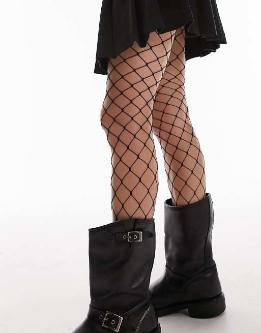 ASOS DESIGN oversized fishnet tights in black