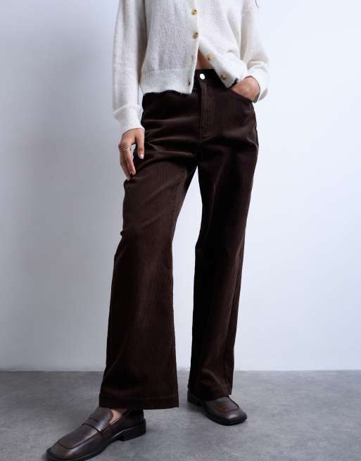 Topshop – Lässige Cordhose in Schokobraun mit niedrigem Bund, 3 von 5