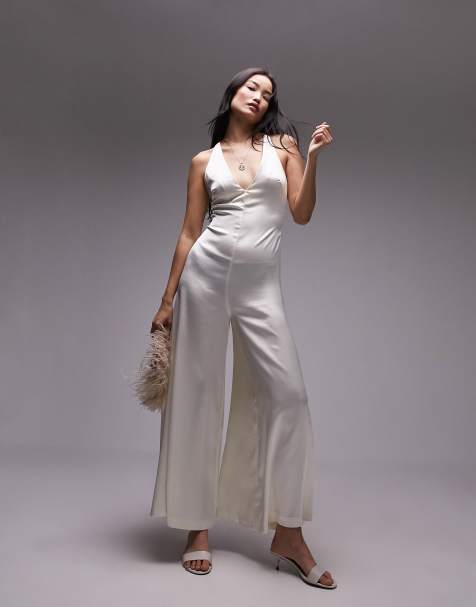 White hotsell evening jumpsuits