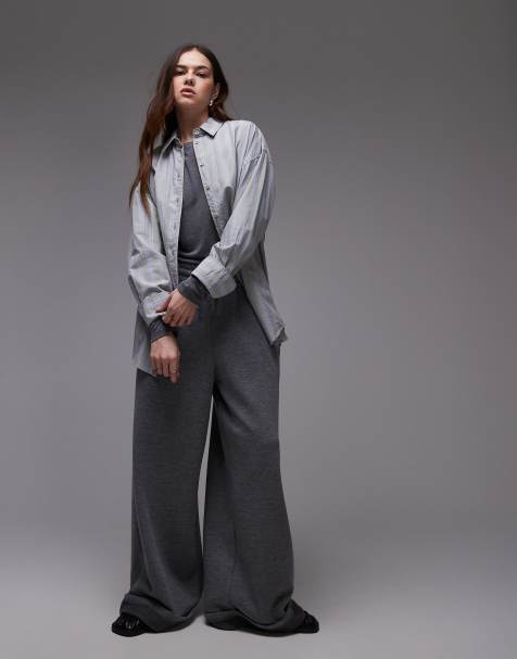 Topshop – Laundered – Hemd in Grau und Blau gestreift - view 1