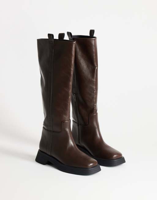 Topshop Lauren chunky knæhøj støvle i chokolade, 2 af 4