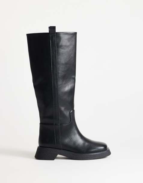 Topshop Lauren chunky knæhøj støvle i sort - view 1
