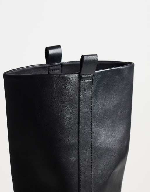 Topshop Lauren grobe kniehohe Stiefel in Schwarz, 4 von 4