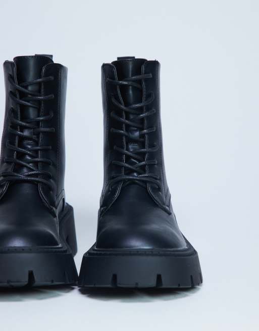 Topshop - Lawrence - Bottes chunky à lacets - Noir, 3 de 4