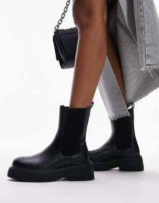 Topshop Kellis Chunky Chelsea Boot In Black