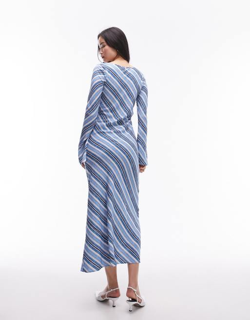 Topshop stripe wrap clearance dress