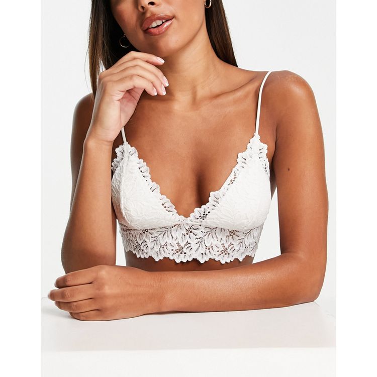 Topshop leaf lace padded bralette in red