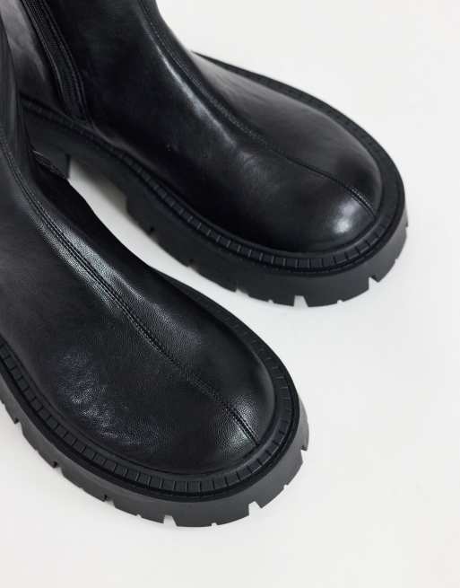 Topshop Leah chunky over the knee boot in black, 4 of 4