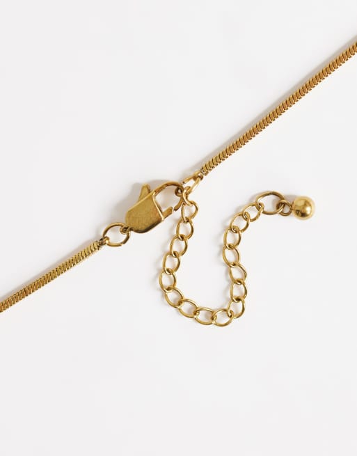 Topshop - Leah - Collana lariat inossidabile dorata con perlina, 3 di 4