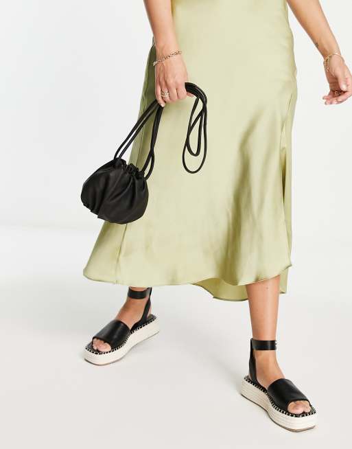 Topshop - Leah - Sac bandoulière en cuir à cordon de serrage - Noir, 3 de 4