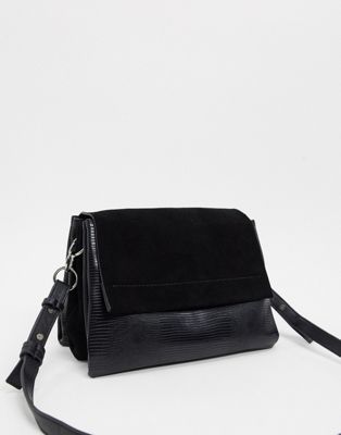 Topshop leather across body bag in black | ASOS