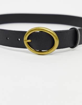 topshop black leather belt