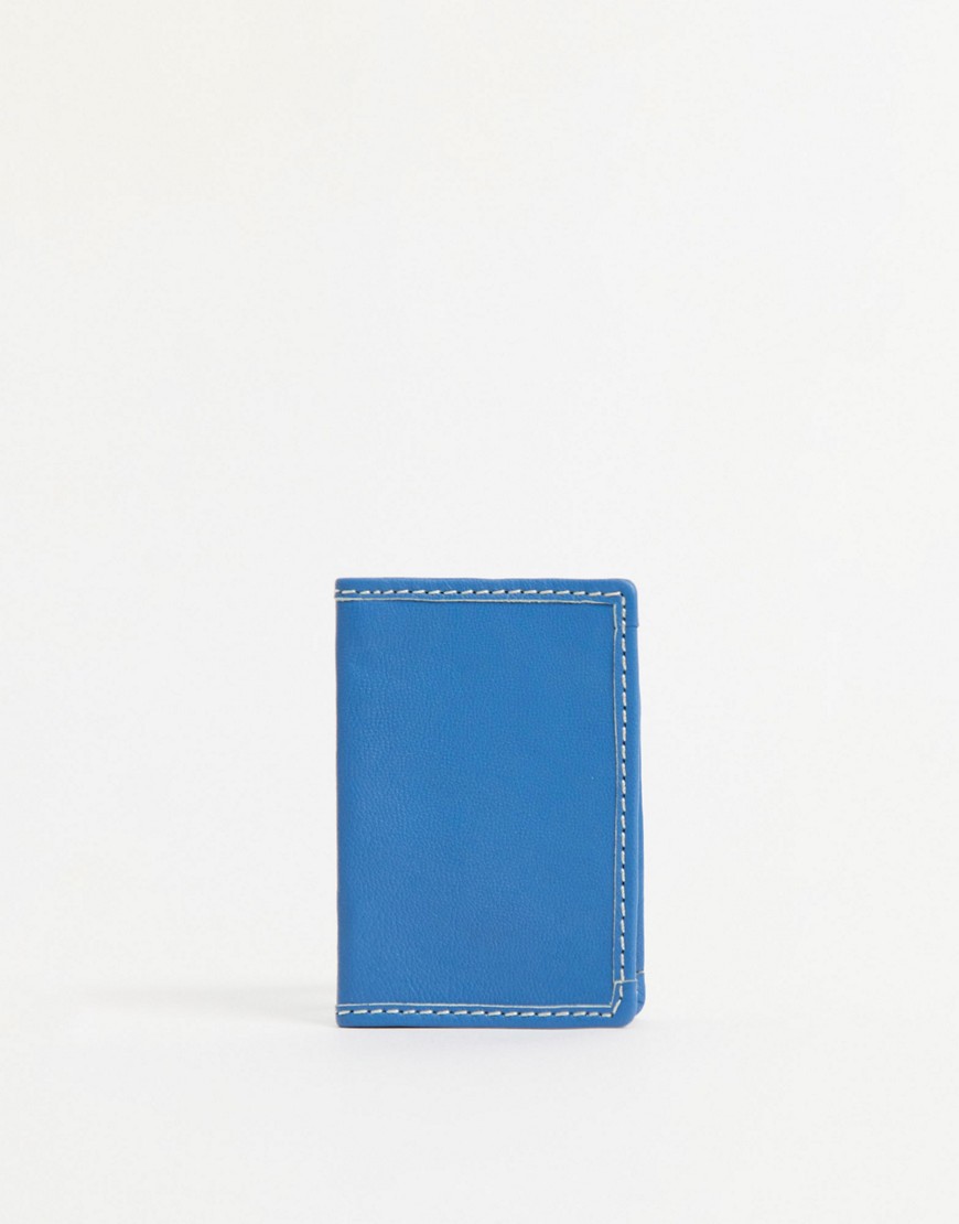 Topshop Leather card holder in Blue