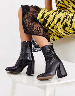 topshop black leather boots