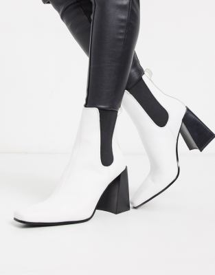 white platform chelsea boot