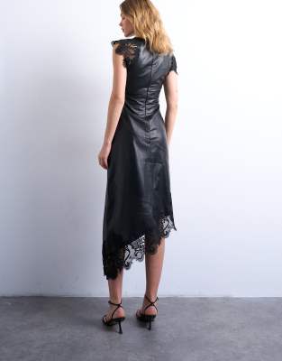slim fit dress slacks ZARA.Black faux leather dress TL – Hibuy market main image 0