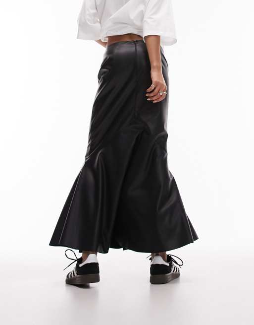 Long black fishtail skirt fashion