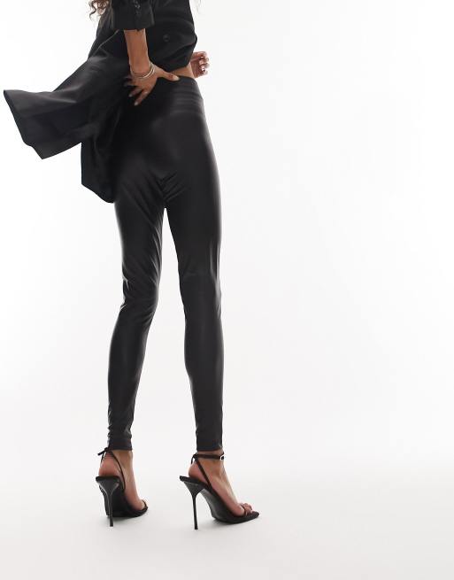 Topshop Tall – Leggings im Leder-Look in Schwarz Size: US 10: Buy Online in  the UAE, Price from 322 EAD & Shipping to Dubai