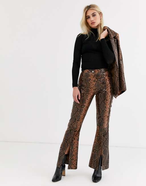 Snakeskin leather sale pants