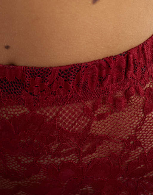 Topshop legging capri en dentelle bordeaux, 5 de 5