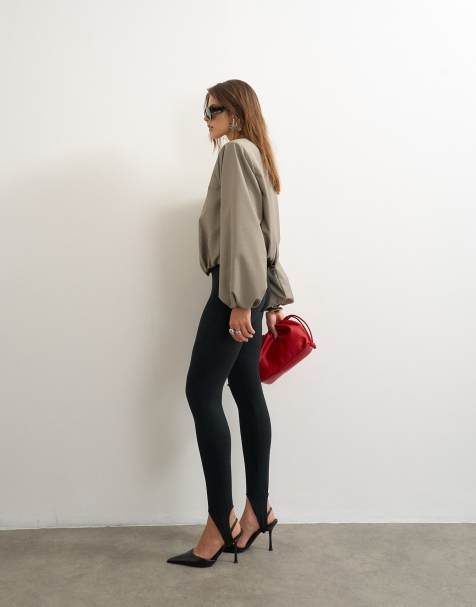 Topshop - Legging en jersey avec liens sous le pied - Noir - view 1