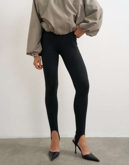 Topshop - Legging en jersey avec liens sous le pied - Noir, 2 de 5