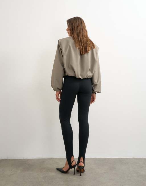 Topshop - Legging en jersey avec liens sous le pied - Noir, 3 de 5