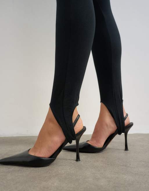 Topshop - Legging en jersey avec liens sous le pied - Noir, 5 de 5