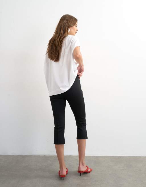 Topshop - Leggings capri negros de punto roma, 2 de 5