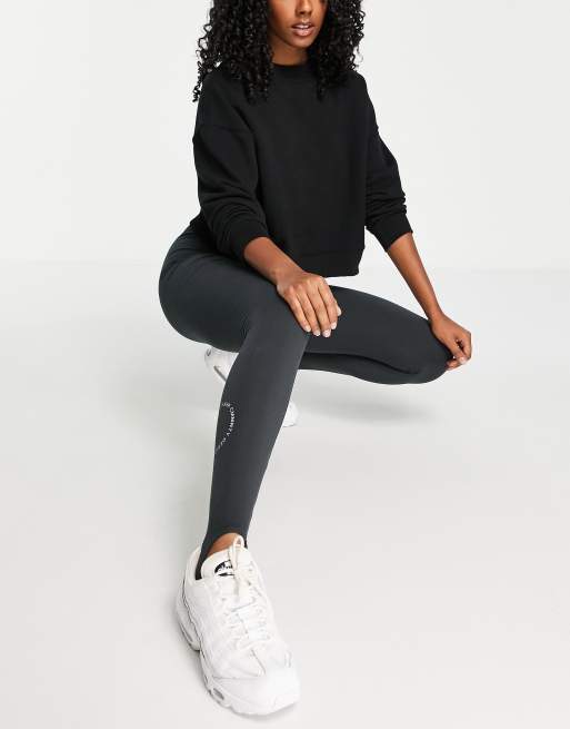 Topshop - Leggings con staffa in nero slavato con grafica, 3 di 4