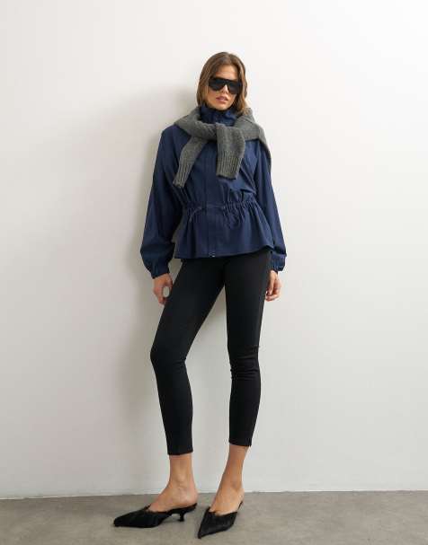Topshop leggings cropped in ponte con fondo con spacchi neri - view 1