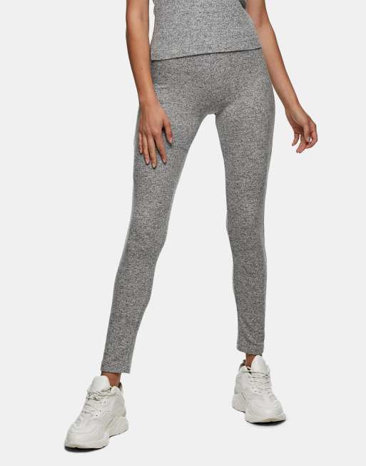 Topshop - Leggings in tessuto spazzolato, colore grigio in coordinato