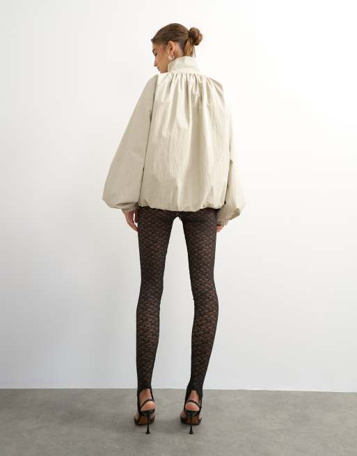 Topshop Leggings mit Spitze und Steg in Schwarz, 4 von 5
