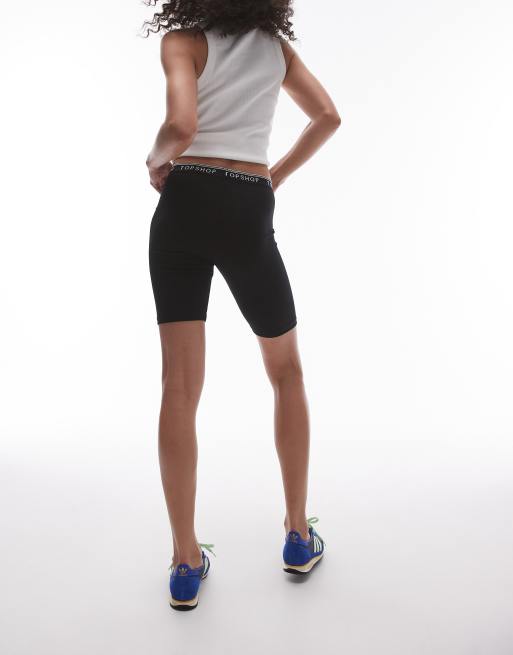 Topshop - Leggingshorts met merklogo in zwart, 2 van 5