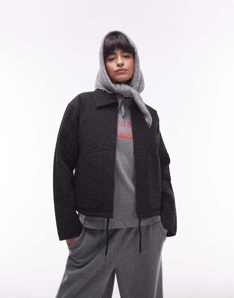 Topshop – Leichte Steppjacke in Schwarz - view 1