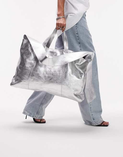 Borsa argento pelle discount